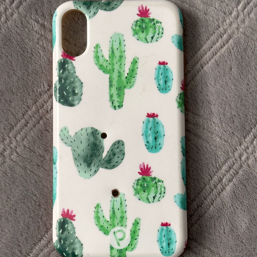 Loopy iPhone XR Patterned Cactus Phone Case - White and Green